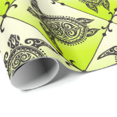 Shamanic Sea Turtles Pattern - Green Geschenkpapier (Rolleneckpunkt)