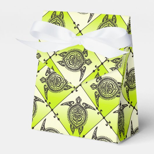Shamanic Sea Turtles Pattern - Green Geschenkschachtel (Vorderseite)