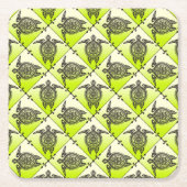 Shamanic Sea Turtles Pattern - Green Rechteckiger Pappuntersetzer (Vorderseite)