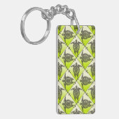 Shamanic Sea Turtles Pattern - Green Schlüsselanhänger (Vorderseite links)