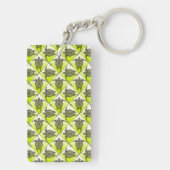 Shamanic Sea Turtles Pattern - Green Schlüsselanhänger (Rückseite)