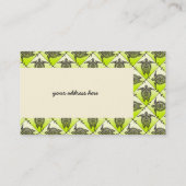 Shamanic Sea Turtles Pattern - Green Visitenkarte (Rückseite)