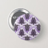 Shamanic Sea Turtles Pattern - violet Button (Vorne & Hinten)