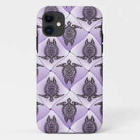Shamanic Sea Turtles Pattern - violet