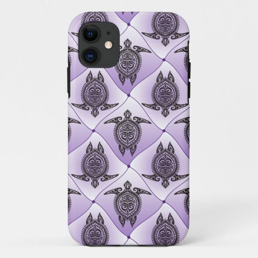 Shamanic Sea Turtles Pattern - violet Case-Mate iPhone Hülle (Rückseite)