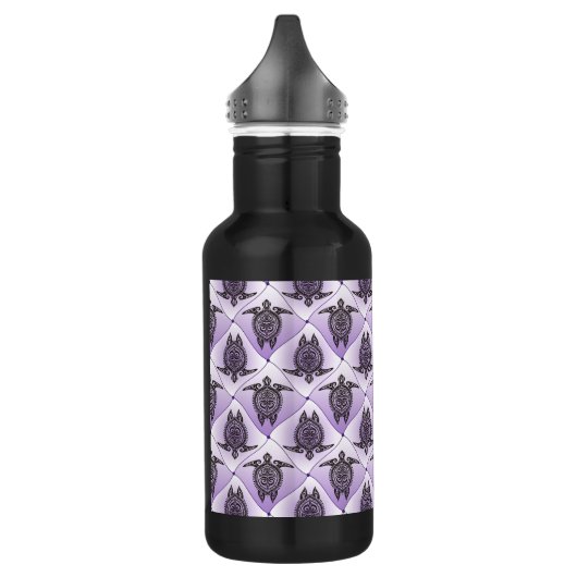 Shamanic Sea Turtles Pattern - violet Edelstahlflasche (Links)