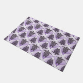 Shamanic Sea Turtles Pattern - violet Fußmatte (Schrägansicht)