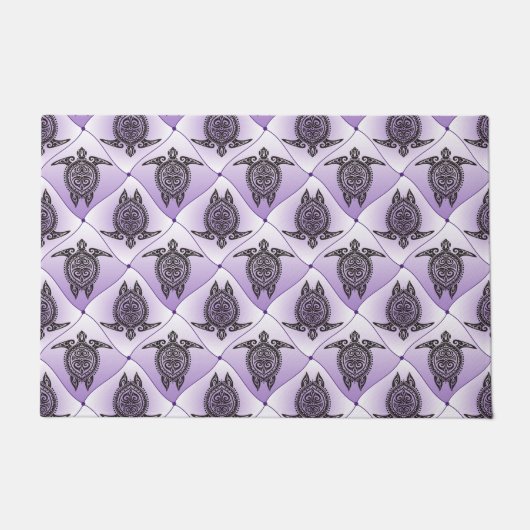 Shamanic Sea Turtles Pattern - violet Fußmatte (Vorderseite)