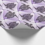 Shamanic Sea Turtles Pattern - violet Geschenkpapier (Ecke)