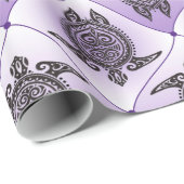 Shamanic Sea Turtles Pattern - violet Geschenkpapier (Rolleneckpunkt)
