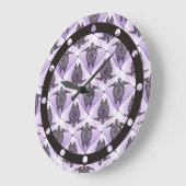 Shamanic Sea Turtles Pattern - violet Große Wanduhr (Winkel)
