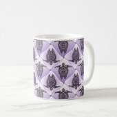 Shamanic Sea Turtles Pattern - violet Kaffeetasse (VorderseiteRechts)