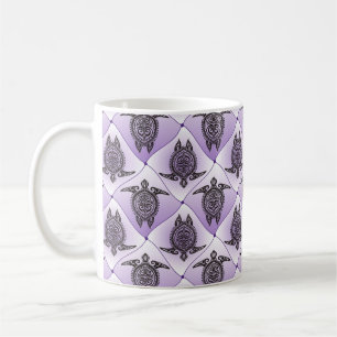 Shamanic Sea Turtles Pattern - violet Kaffeetasse