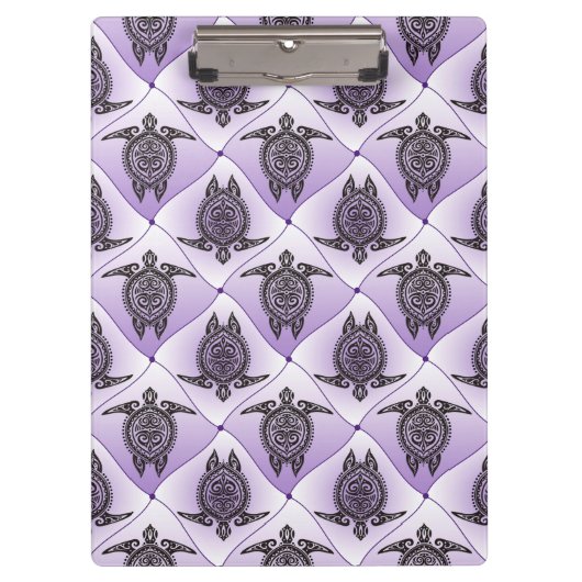 Shamanic Sea Turtles Pattern - violet Klemmbrett (Vorderseite)