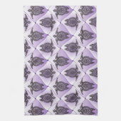 Shamanic Sea Turtles Pattern - violet Küchentuch (Vertikal)