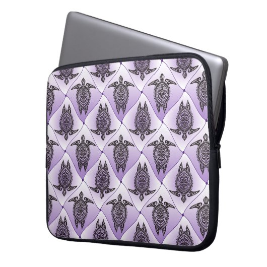 Shamanic Sea Turtles Pattern - violet Laptopschutzhülle (Vorderseite Links)