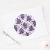 Shamanic Sea Turtles Pattern - violet Runder Aufkleber (Umschlag)