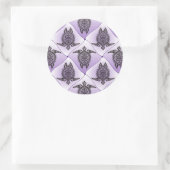Shamanic Sea Turtles Pattern - violet Runder Aufkleber (Tasche)