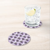 Shamanic Sea Turtles Pattern - violet Runder Pappuntersetzer (Vor Ort)