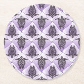 Shamanic Sea Turtles Pattern - violet Runder Pappuntersetzer (Vorderseite)