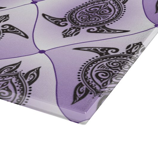 Shamanic Sea Turtles Pattern - violet Schneidebrett (Ecke)