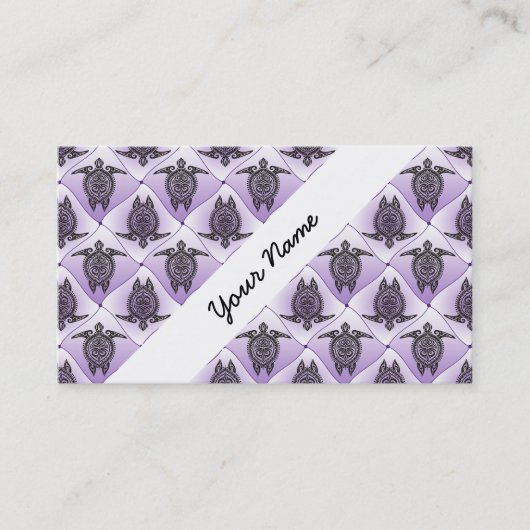 Shamanic Sea Turtles Pattern - violet Visitenkarte (Vorderseite)
