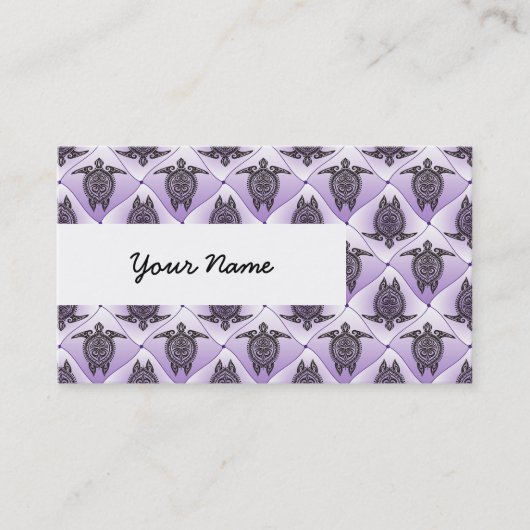 Shamanic Sea Turtles Pattern - violet Visitenkarte (Vorderseite)