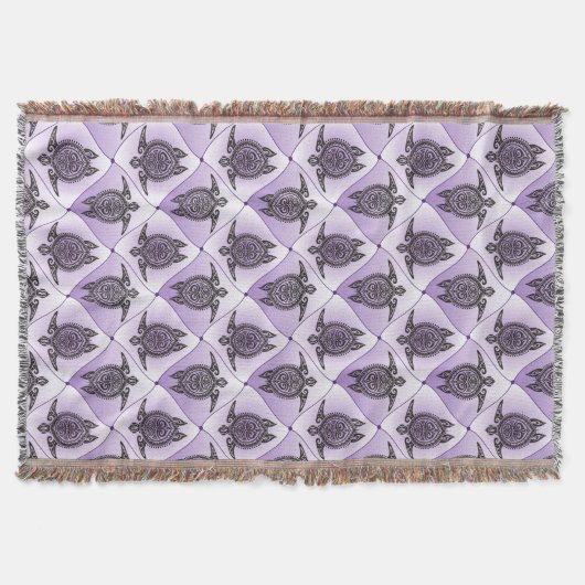 Shamanic Sea Turtles Pattern - violett Decke (Vorderseite)