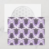 Shamanic Sea Turtles Pattern - violett Postkarte (Vorne/Hinten)