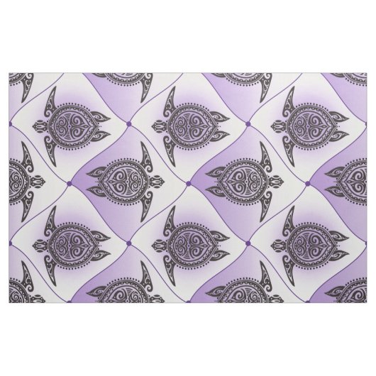 Shamanic Sea Turtles Pattern - violett Stoff (Fat Quarter (45,7 x 55,9 cm))