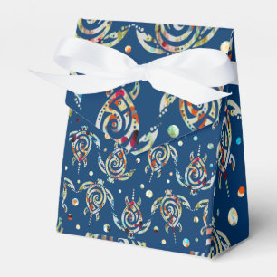 Shamanic Sea Turtles Pattern + your backgr. color Geschenkschachtel
