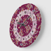 Shamanic Sea Turtles Pattern + your backgr. color Große Wanduhr (Winkel)