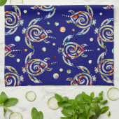 Shamanic Sea Turtles Pattern + your backgr. color Handtuch (Gefaltet)