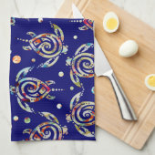 Shamanic Sea Turtles Pattern + your backgr. color Handtuch (Viertel Falte)