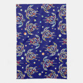 Shamanic Sea Turtles Pattern + your backgr. color Handtuch (Vertikal)