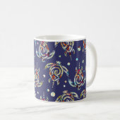 Shamanic Sea Turtles Pattern + your backgr. color Kaffeetasse (VorderseiteRechts)