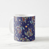 Shamanic Sea Turtles Pattern + your backgr. color Kaffeetasse (Vorderseite Links)