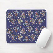 Shamanic Sea Turtles Pattern + your backgr. color Mousepad (Mit Mouse)