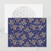 Shamanic Sea Turtles Pattern + your backgr. color Postkarte (Vorne/Hinten)
