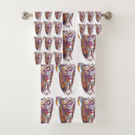 ShamanicBIRD Mask Badhandtuch Set