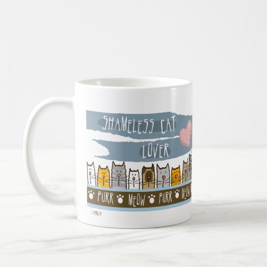 Shameless Cat Lover Kaffeetasse (Links)