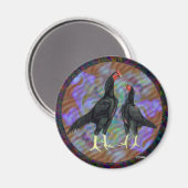 Shamo: Schwarzes Paar Magnet (Vorderseite/Rückseite)