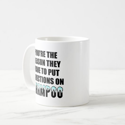 Shampoo Directions Funny Mug Kaffeetasse (Vorderseite Links)