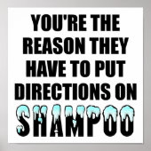 Shampoo Directions Funny Poster (Vorne)