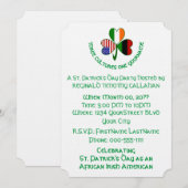 Shamrock Afrika Irland USA-Flaggen Einladung (Vorne/Hinten)