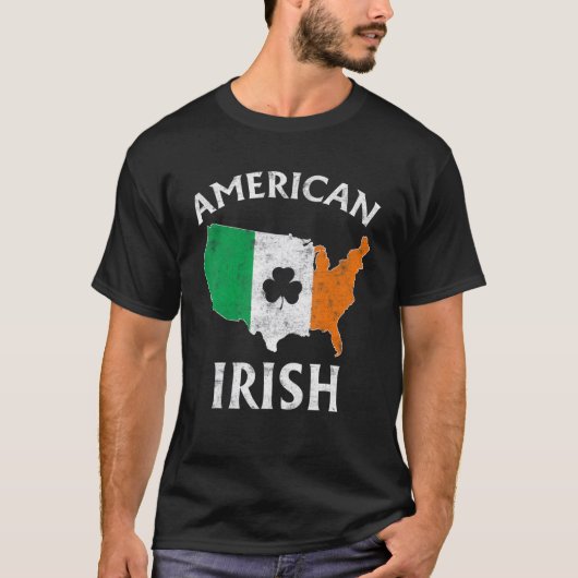 Shamrock American Flag St Patrick's Day Irish Prid T-Shirt (Vorderseite)