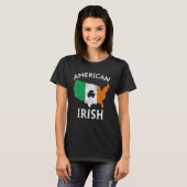 Shamrock American Flag St Patrick's Day Irish Prid T-Shirt (Vorne ganz)