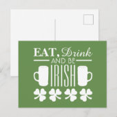 Shamrock and Beer Postkarte (Vorne/Hinten)
