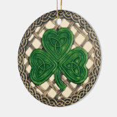 Shamrock And Celtic Knots Ornament Beige (Links)