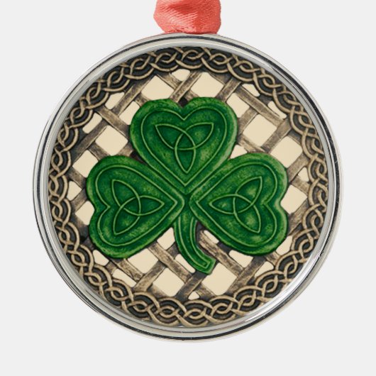 Shamrock And Celtic Knots Ornament Beige (Vorne)